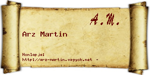 Arz Martin névjegykártya