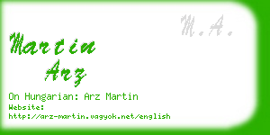 martin arz business card